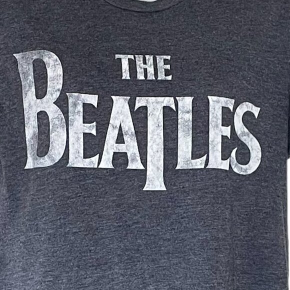 The Beatles Women's Tee Shirt by Apple Corporation LTD Grey with Logo Graphic - Picture 2 of 6
